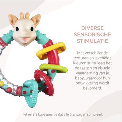 Sophie de Giraf Multi-Textuur Rammelaar Rood/Wit