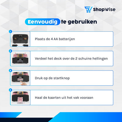 ShopWise Automatische Kaartenschudmachine op Batterijen