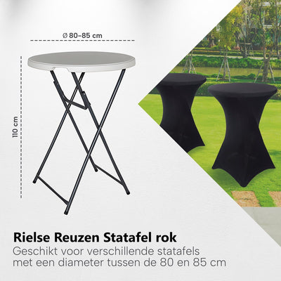 Rielse Reuzen Zwarte Stretch Tafelhoes ∅80-85 x 110 cm