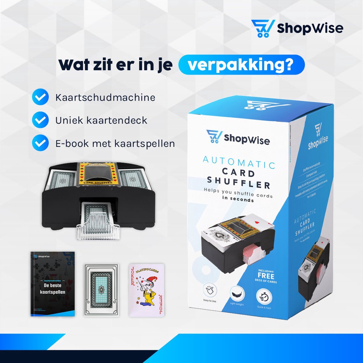 ShopWise Automatische Kaartenschudmachine op Batterijen