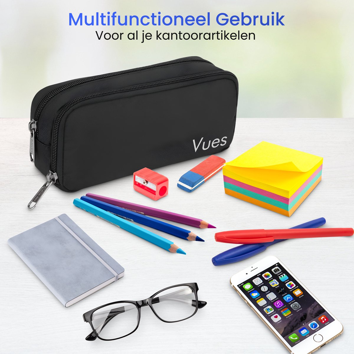 Vues Zwarte Etui voor Volwassenen en Kinderen