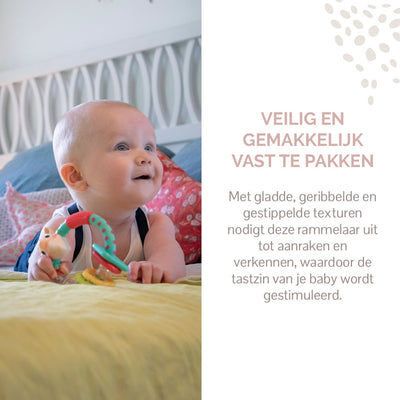 Sophie de Giraf Multi-Textuur Rammelaar Rood/Wit