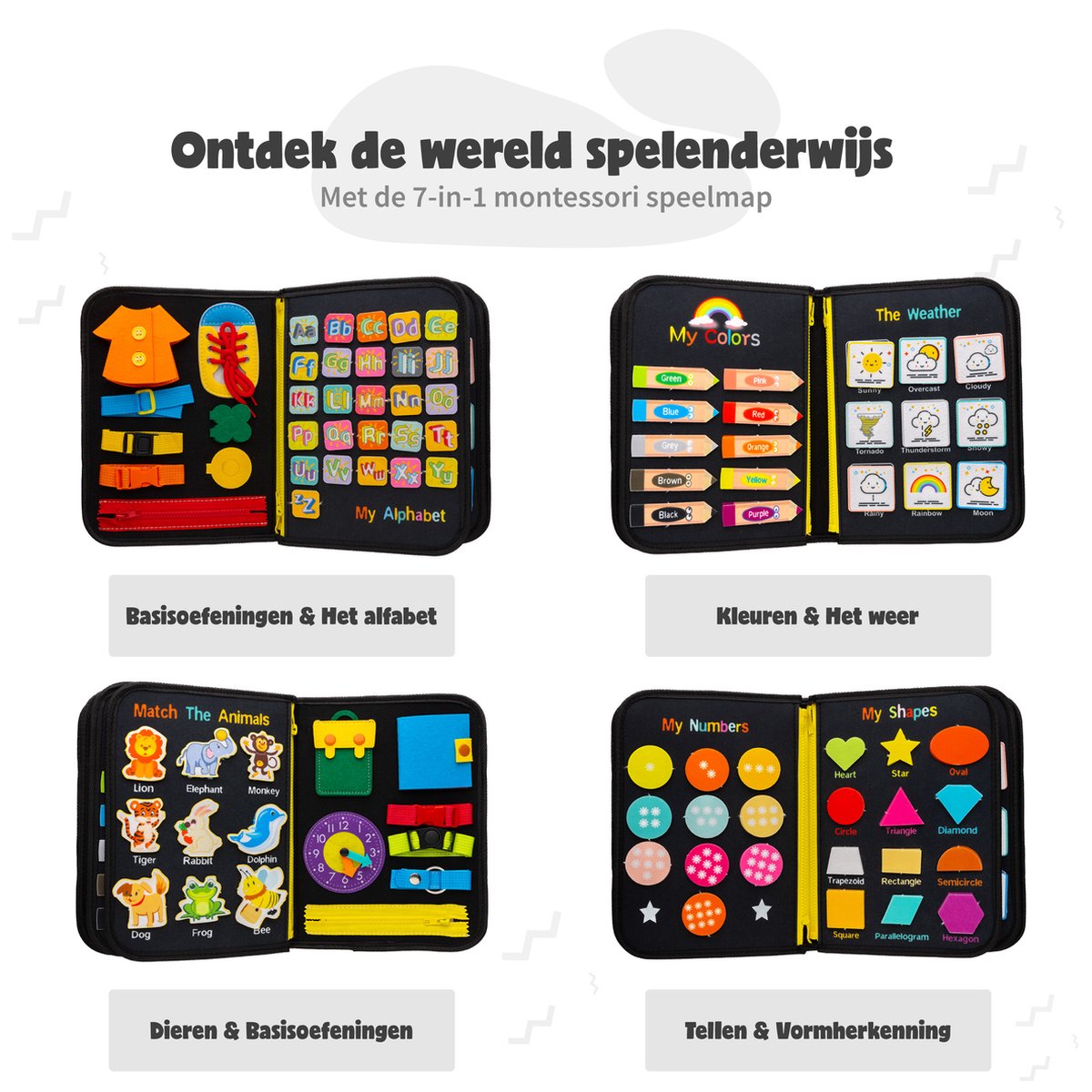 MontiPlay Montessori Sensorisch Activiteitenbord Dino