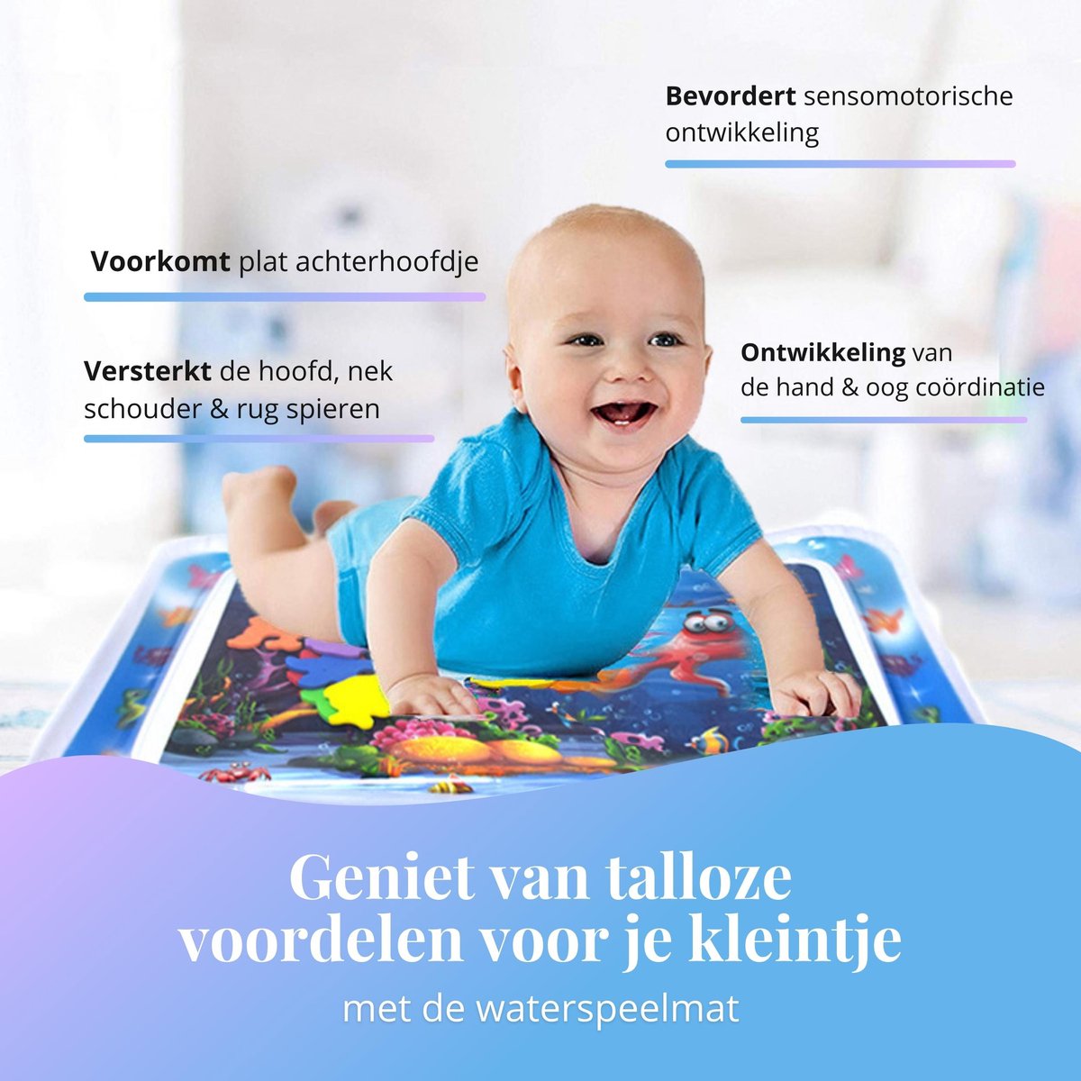 Tenify Opblaasbaar Speelkleed Watermat voor Baby's - Blauw