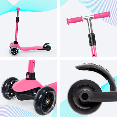 LifeGoods HappyStep - Kinderstep met Verlichte Wielen - Roze