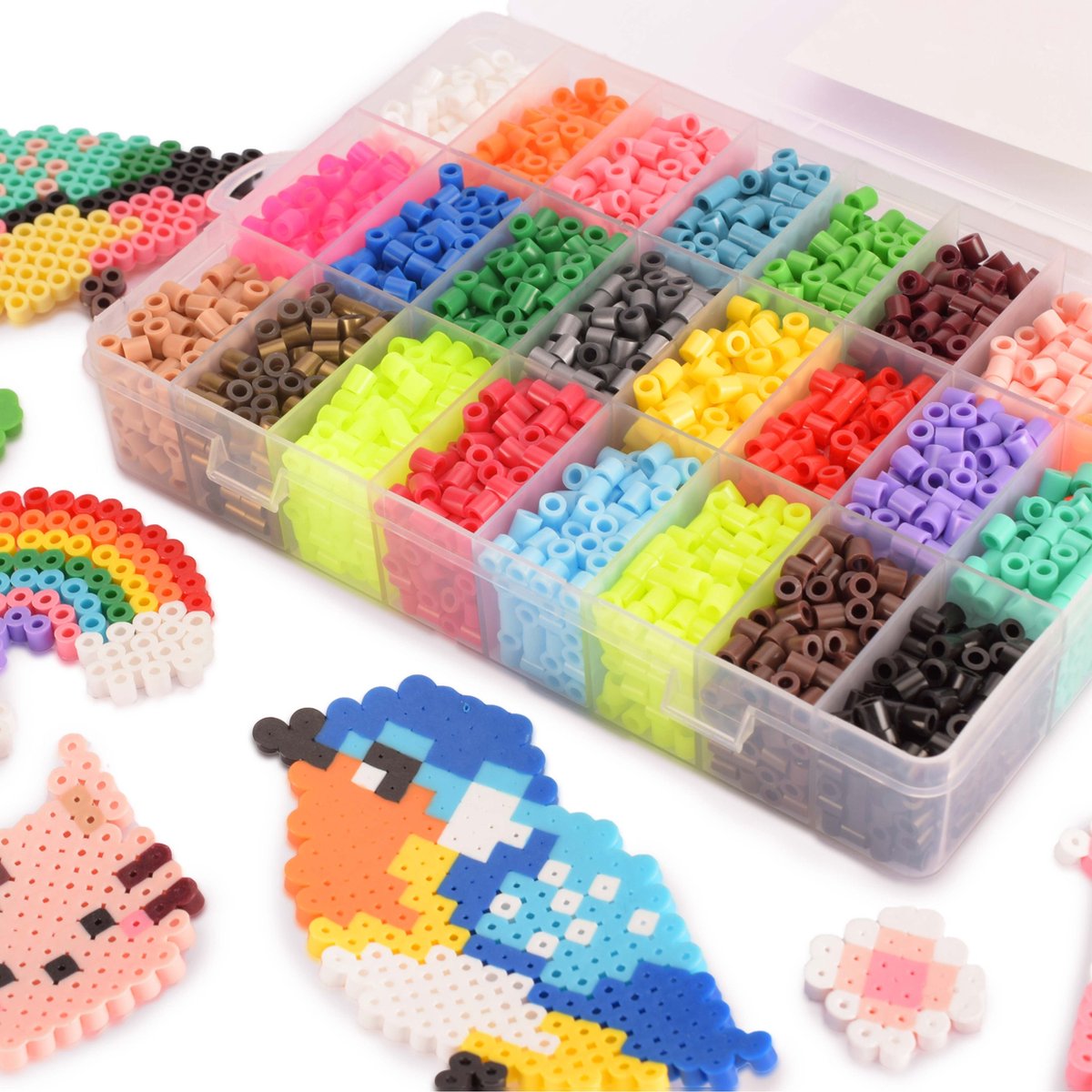 Vaessen Creative Strijkkralen Mix 24 Kleuren in Opbergdoos - 5000 st.