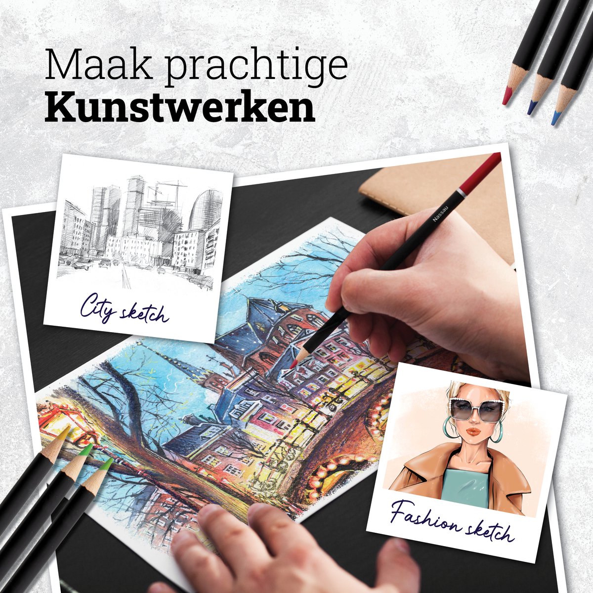Nassau Fine Art Schets- en Tekenkit 96-delig met Etui
