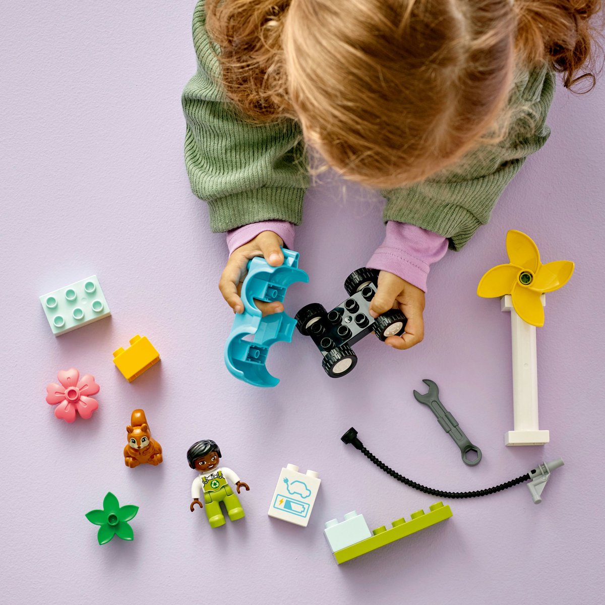 LEGO DUPLO Mijn Stad Windmolen en Elektrische Auto - 10985