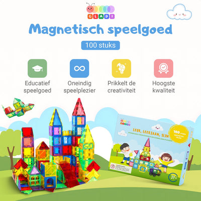 Gladi Magnetische Speelset 103-delig voor 3-12 jaar