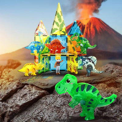 Magnaminds Magnetische Dino Bouwstenen - 49 Stuks