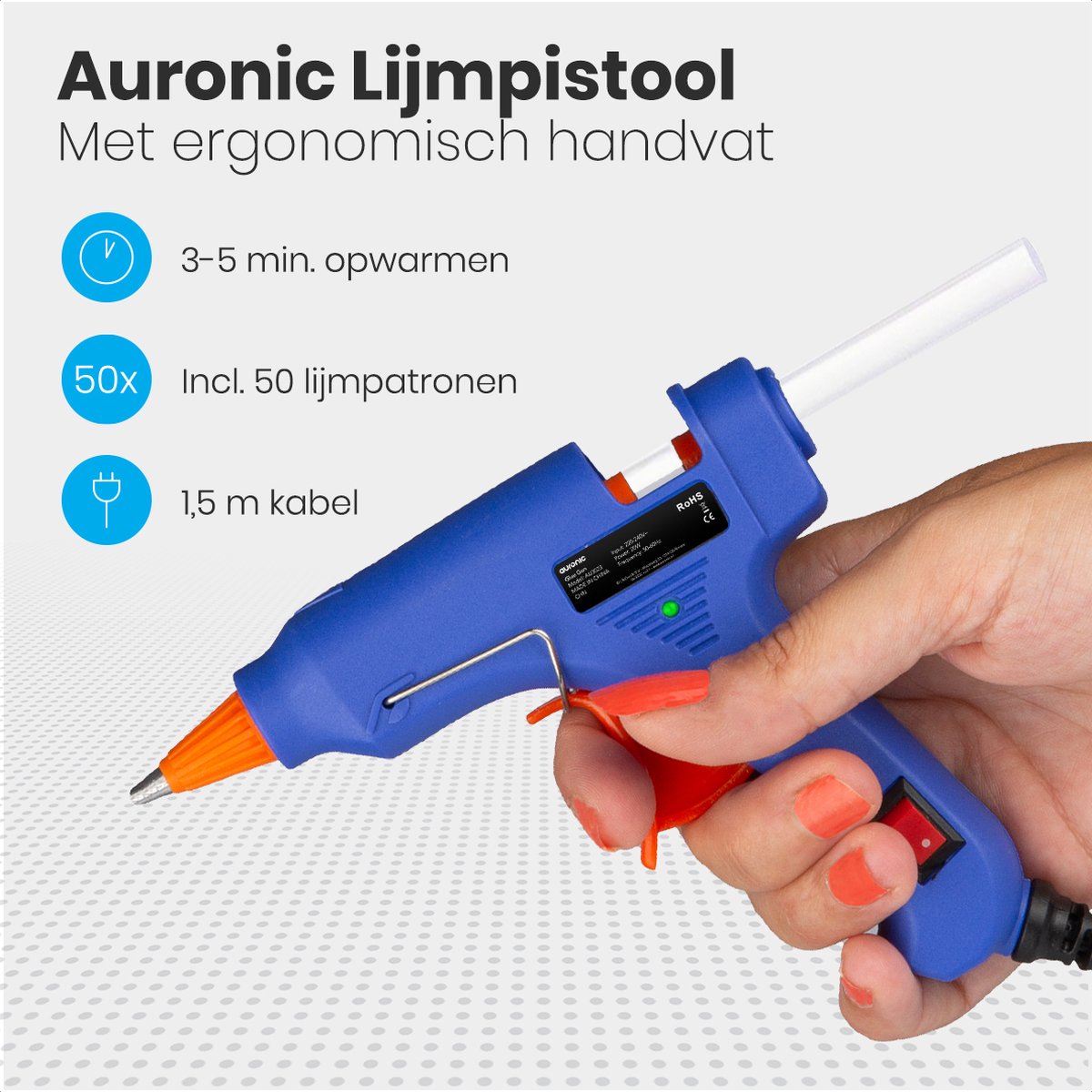 Auronic LifeGoods Professionele Lijmpistool met 50 Lijmstaven