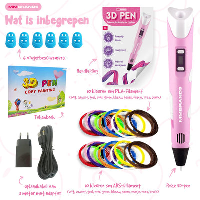MM Brands 3D Pen Starterkit met 100m Filament - Roze