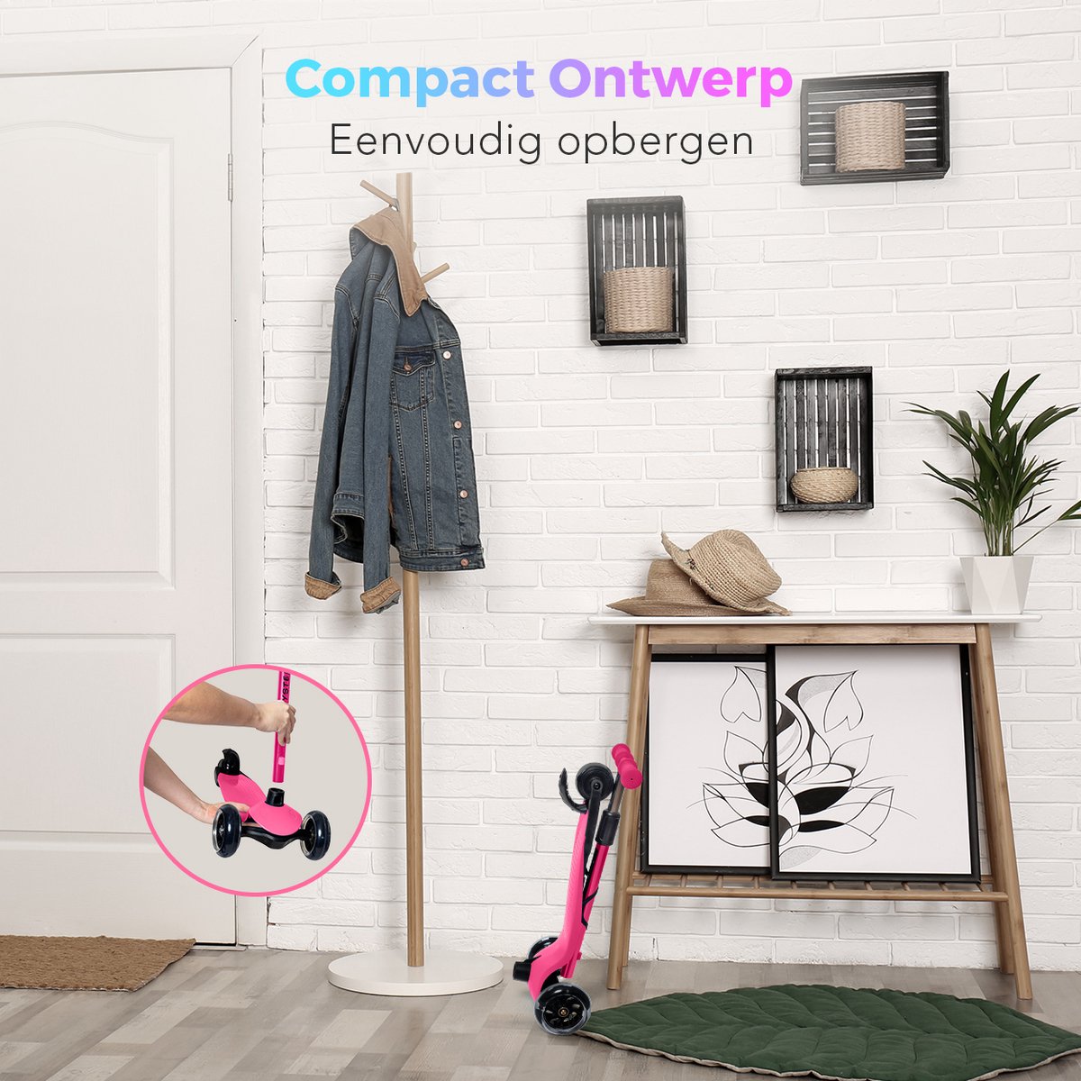 LifeGoods HappyStep - Kinderstep met Verlichte Wielen - Roze