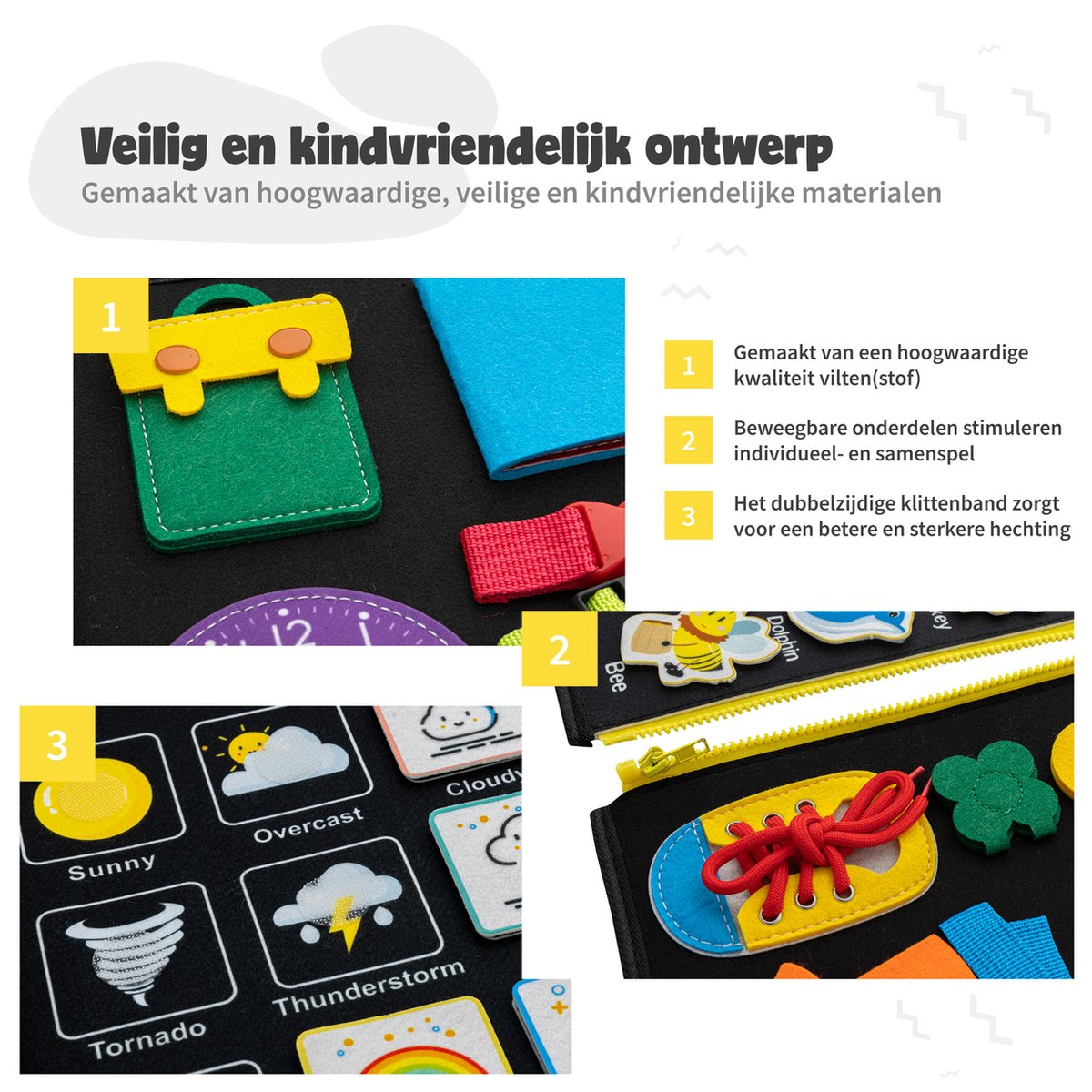 MontiPlay Montessori Sensorisch Activiteitenbord Dino