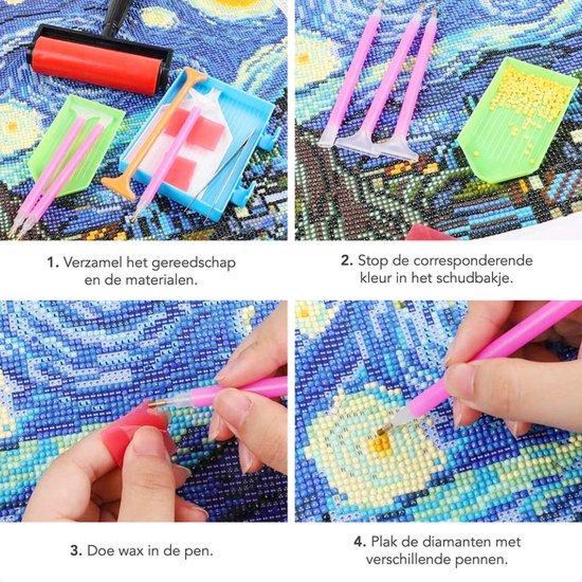 Happy Painter® Diamant Schilderen Set 48-delig met Opbergdoos