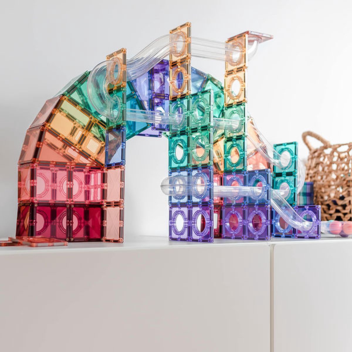 Connetix Pastel Knikkerbaan Set - 106 Stuks