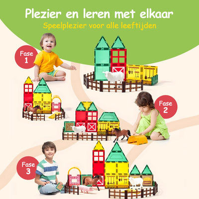 Olvy Magnetische Bouwstenen - 80 Stuks - Montessori Speelgoed