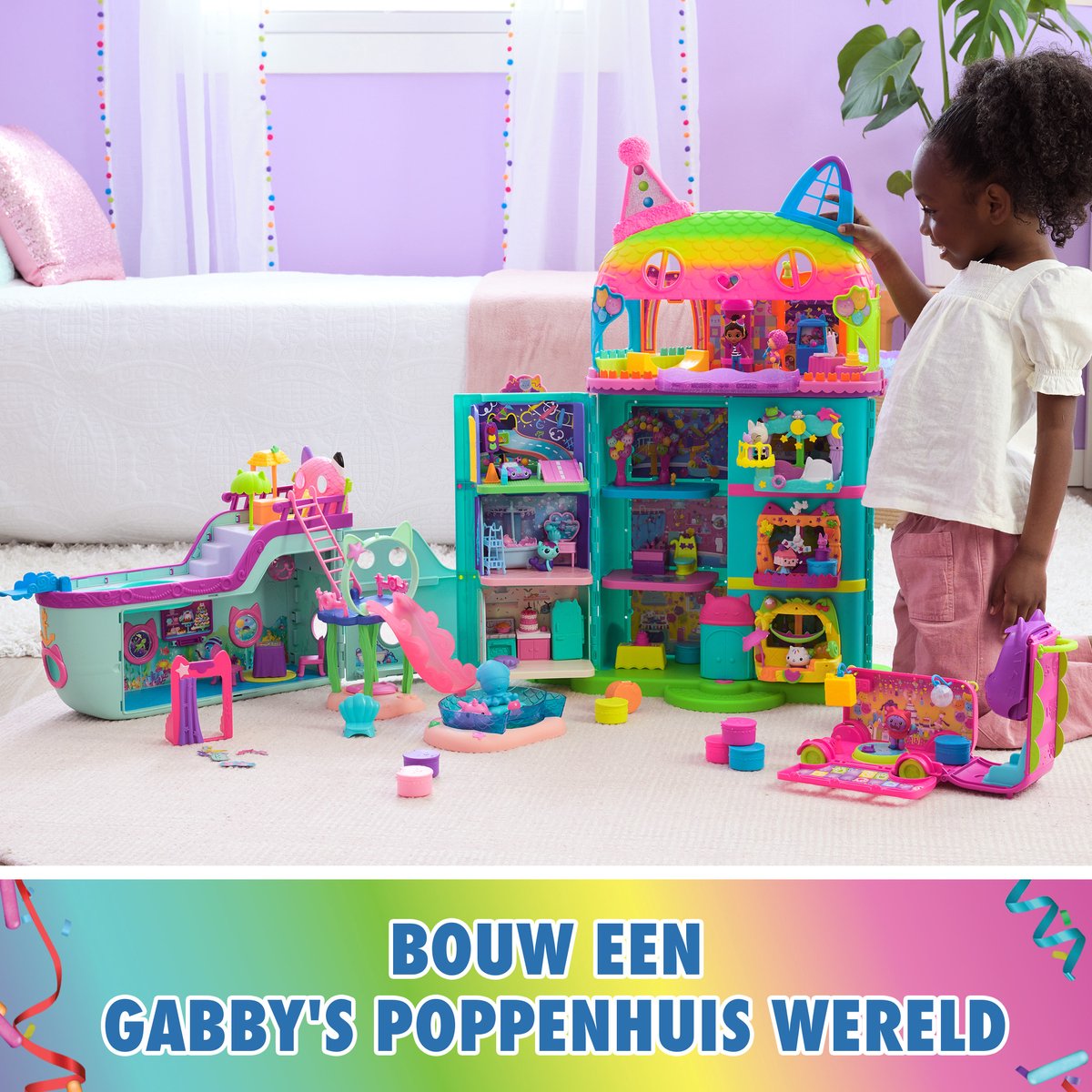 Gabby's Poppenhuis Feesthuis met Figuren en Geluiden - 60 cm