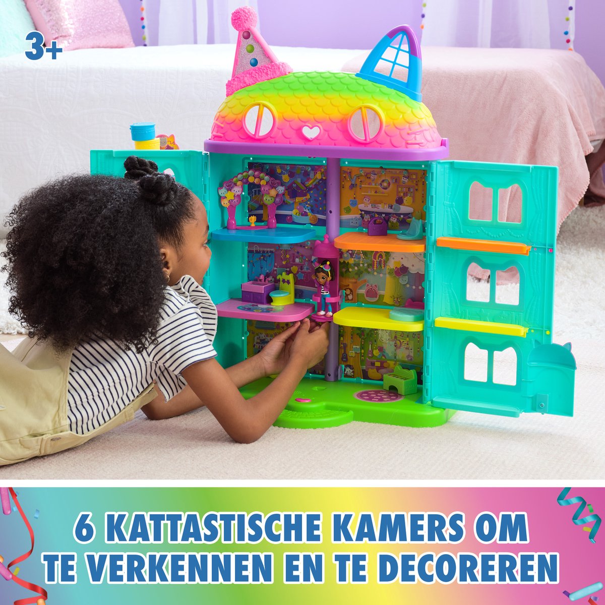 Gabby's Poppenhuis Feesthuis met Figuren en Geluiden - 60 cm