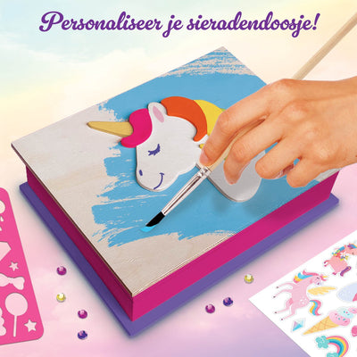 JOYA CREATIVE Unicorn Sieradendoosje DIY - Kindercraft Set