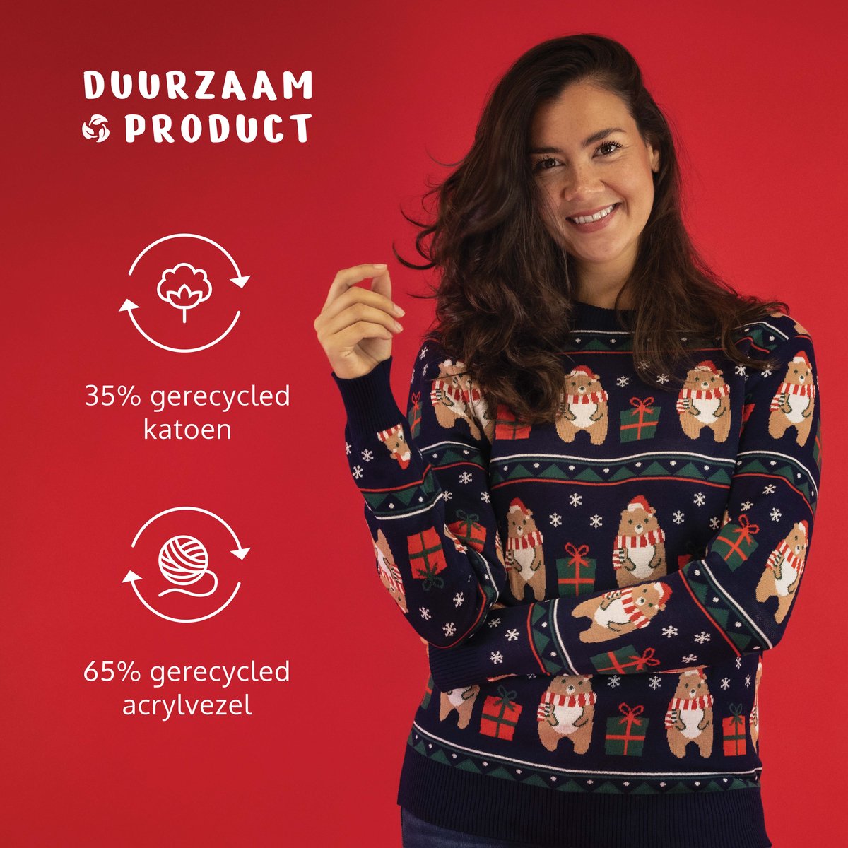 JAP Kersttrui Ugly Christmas Beer Cadeau Unisex M - Donkerblauw