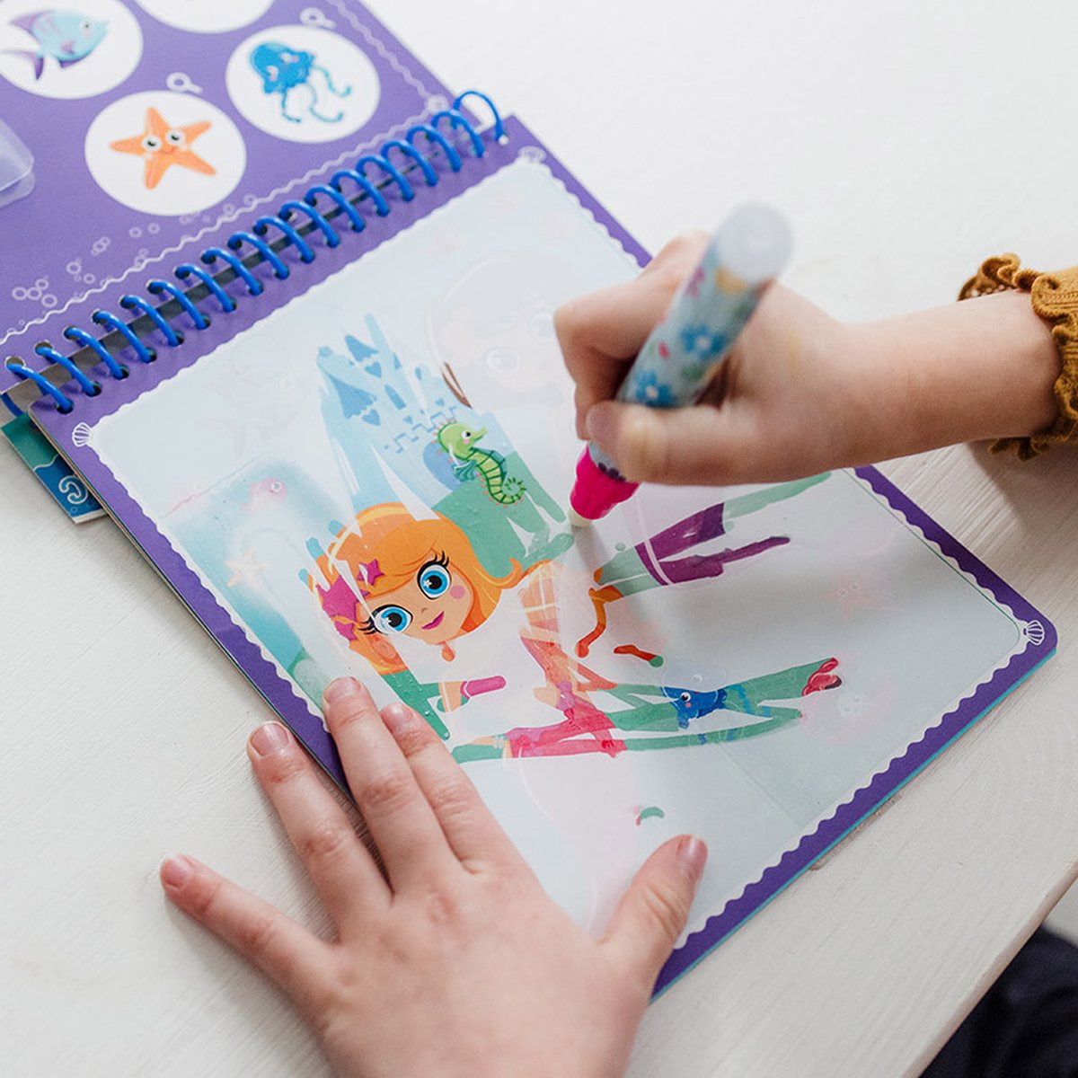 Totum Aqua Magic Kleurboek Zeeleven - Herbruikbaar 16x21 cm