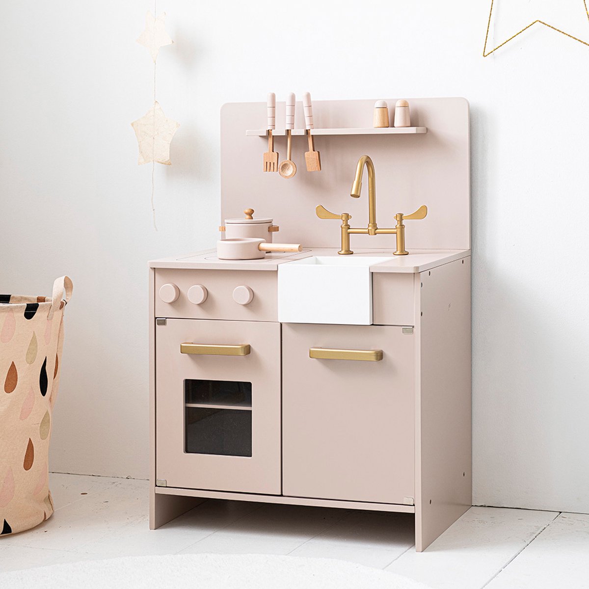 Petite Amelie Houten Speelkeuken met Accessoires - 55 cm - Roze