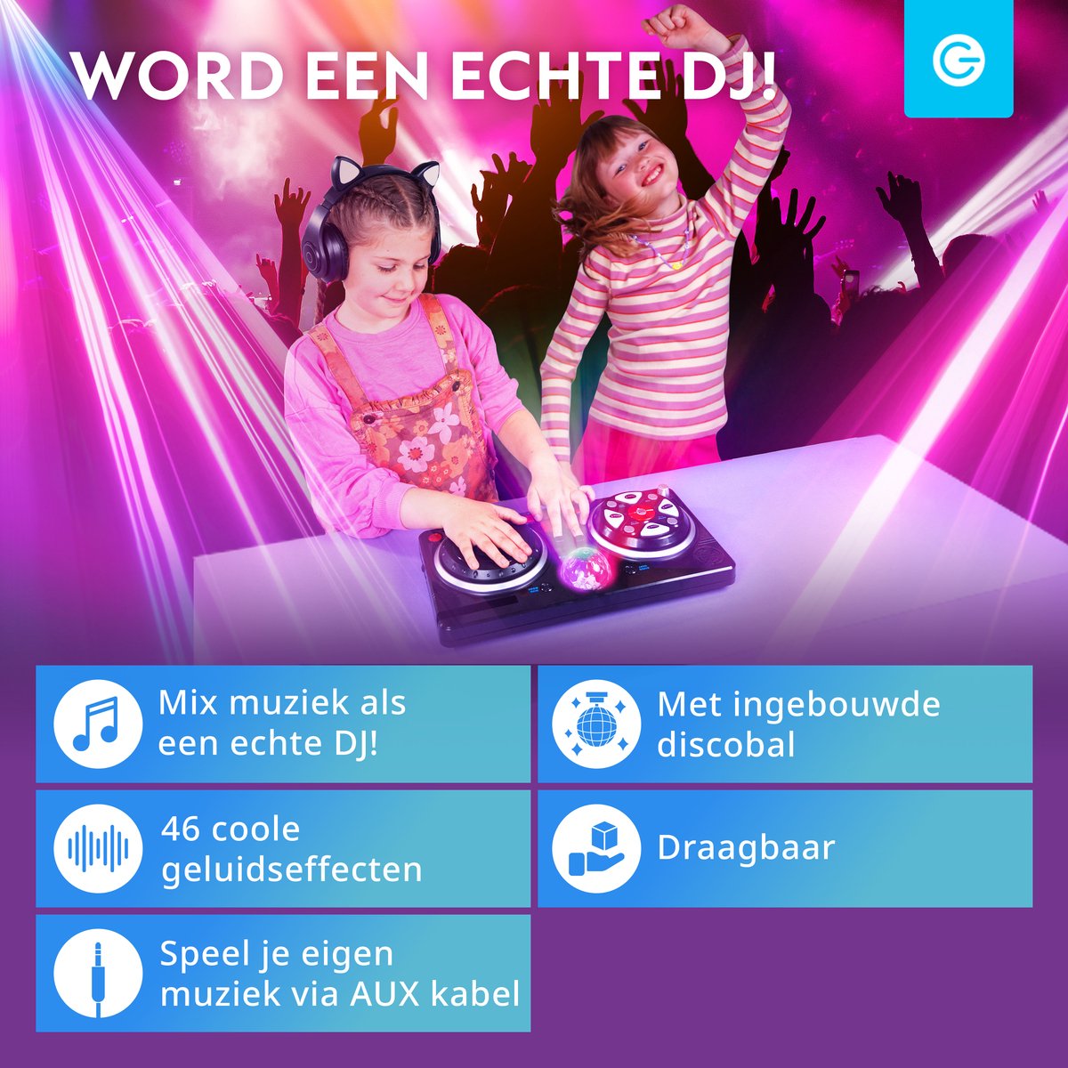 Silvergear DJ Set voor Kinderen - Mixconsole met Accessoires