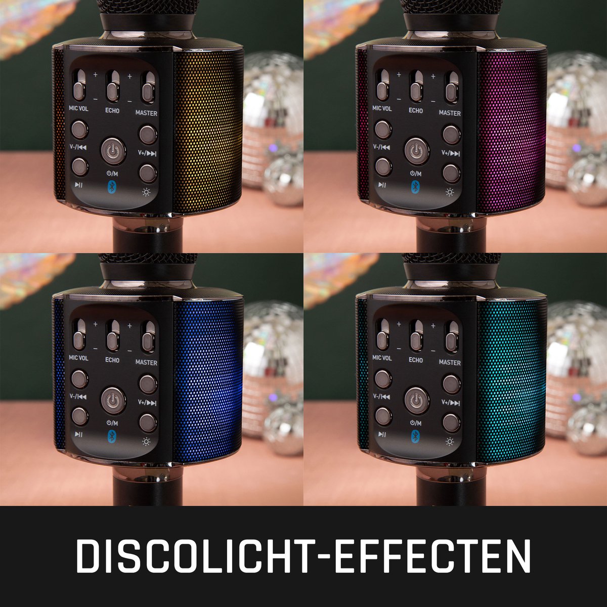 Lenco BMC-090PK Roze Karaoke Bluetooth Microfoon met Speaker