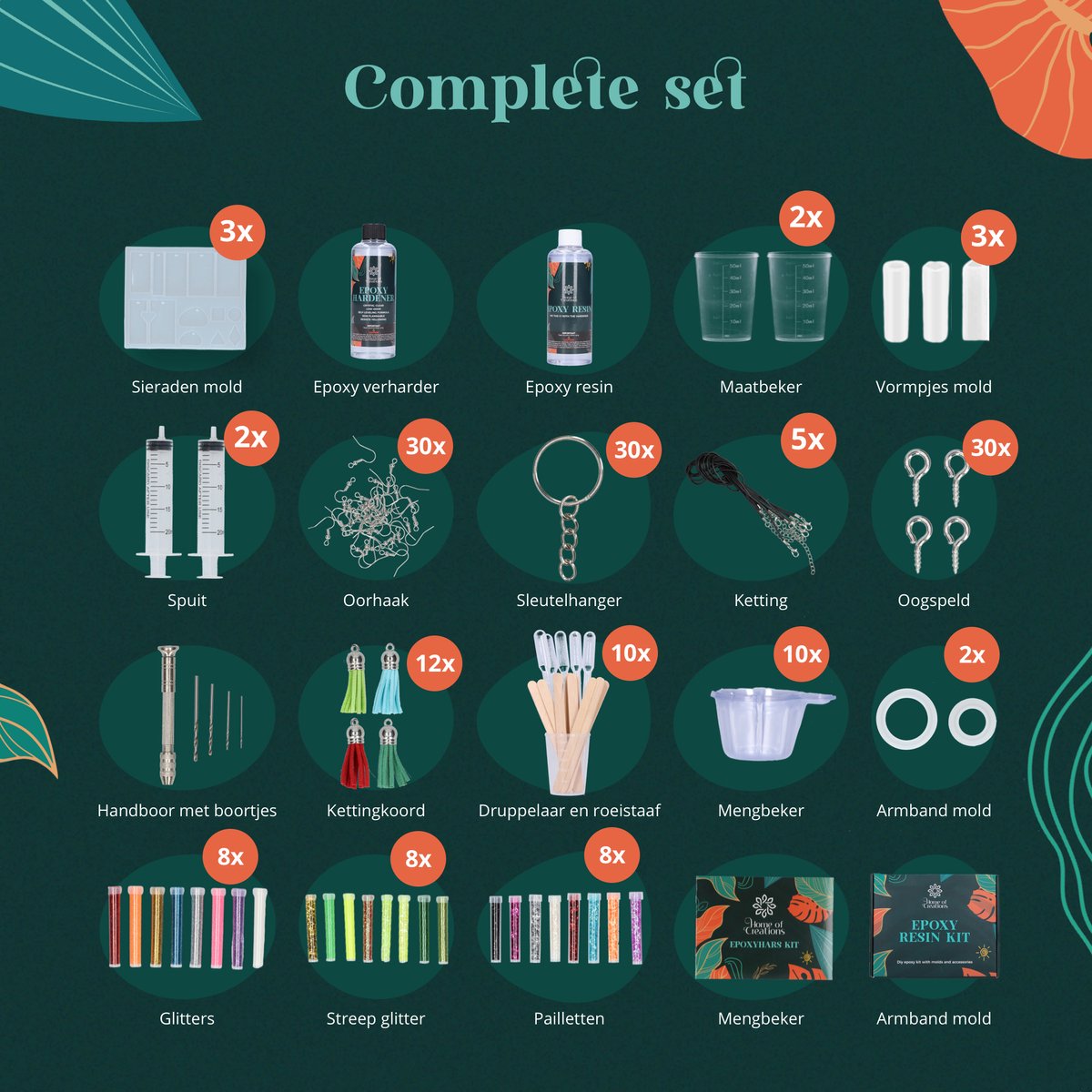 Home of Creations Epoxy Starterkit met Gietmallen