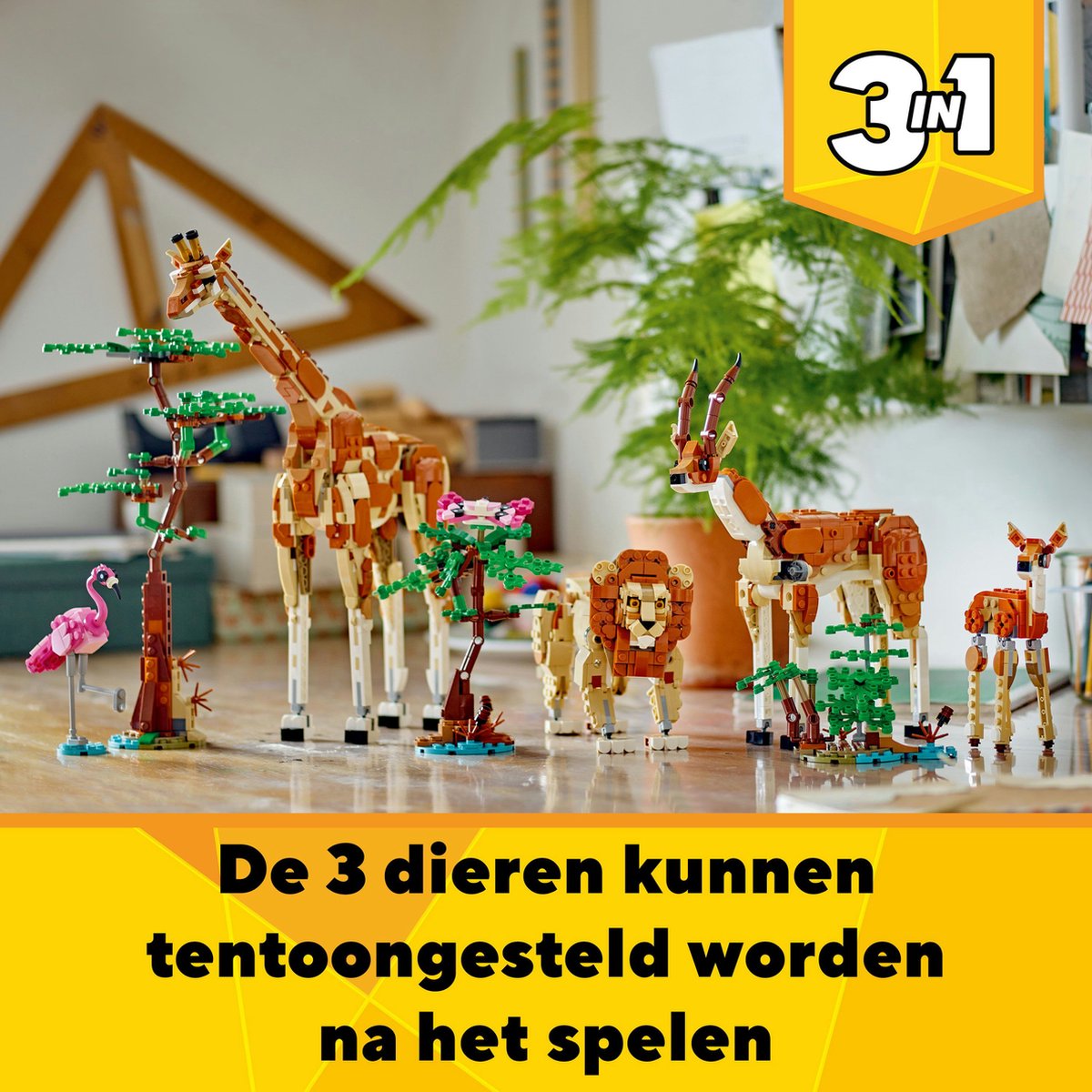 LEGO Creator Safari Dieren 3-in-1: Giraf, Leeuw & Gazellen
