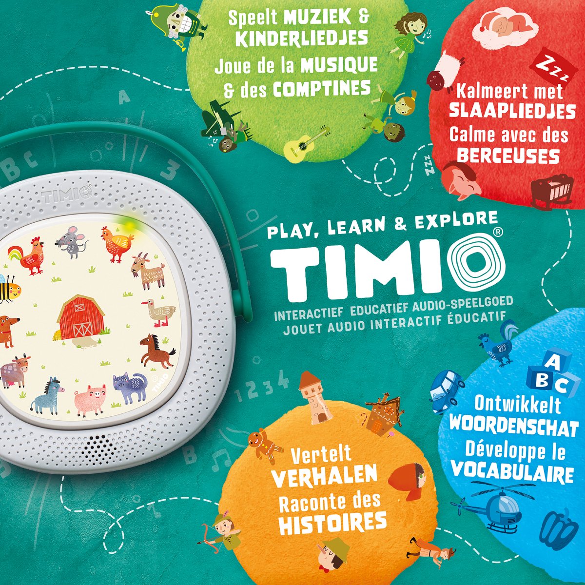 TIMIO Interactieve Audio Box + 5 Schijven - Educatief Speelgoed