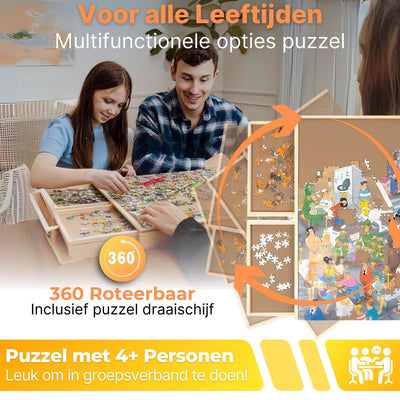 DreamGoodsAR Roterende Puzzeltafel met 6 Lades - 1500 Stuks