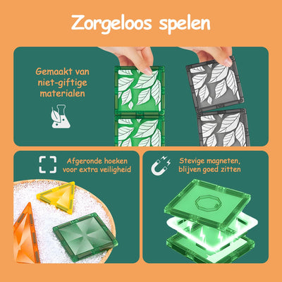 Olvy Magnetische Bouwstenen Montessori - 50 stuks