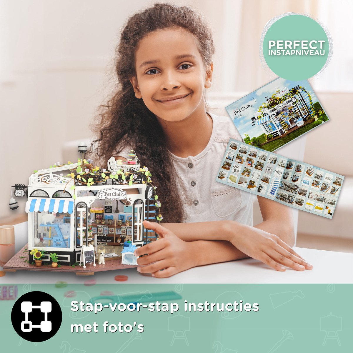 Crafts&Co Miniatuur Poppenhuis Kit - Dierenwinkel 'The Pet Club'