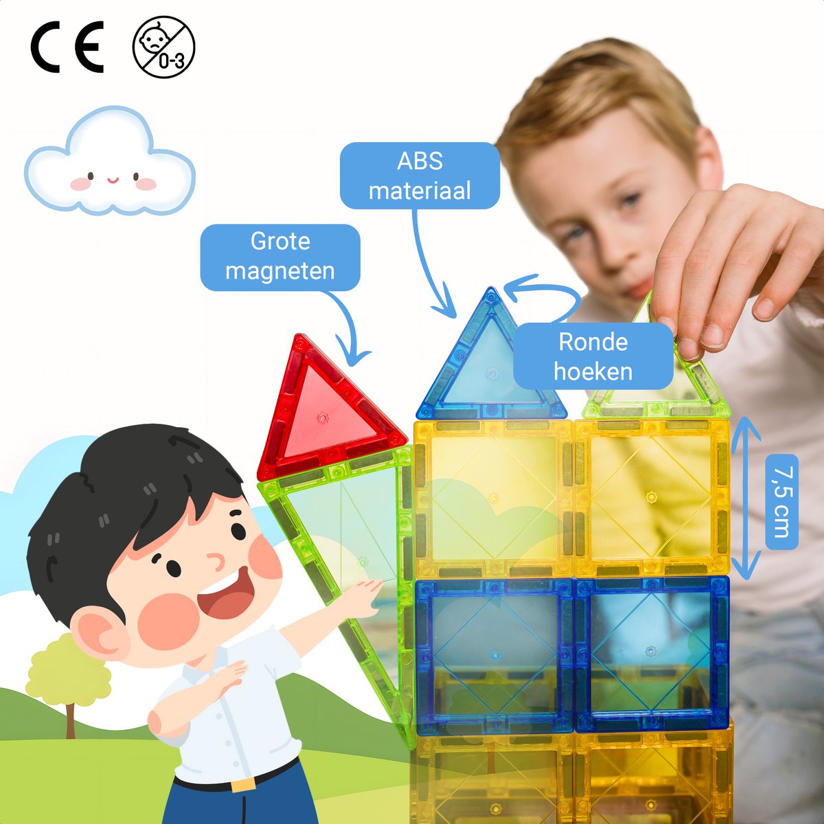 Gladi Magnetische Speelset 103-delig voor 3-12 jaar