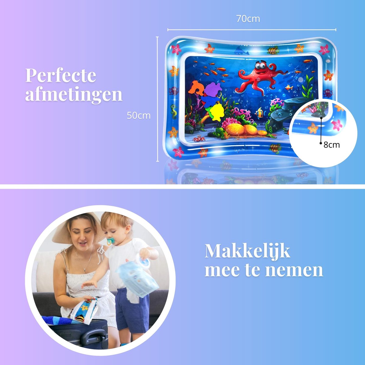 Tenify Opblaasbaar Speelkleed Watermat voor Baby's - Blauw