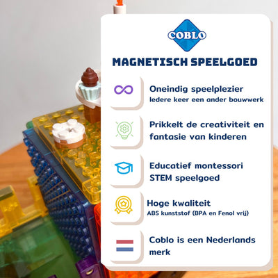 COBLO Magnetische Bouwstenen 12-delig - Montessori Speelgoed
