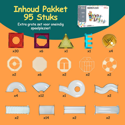 Olvy Magnetische Bouwstenen Set - 95-delig Montessori