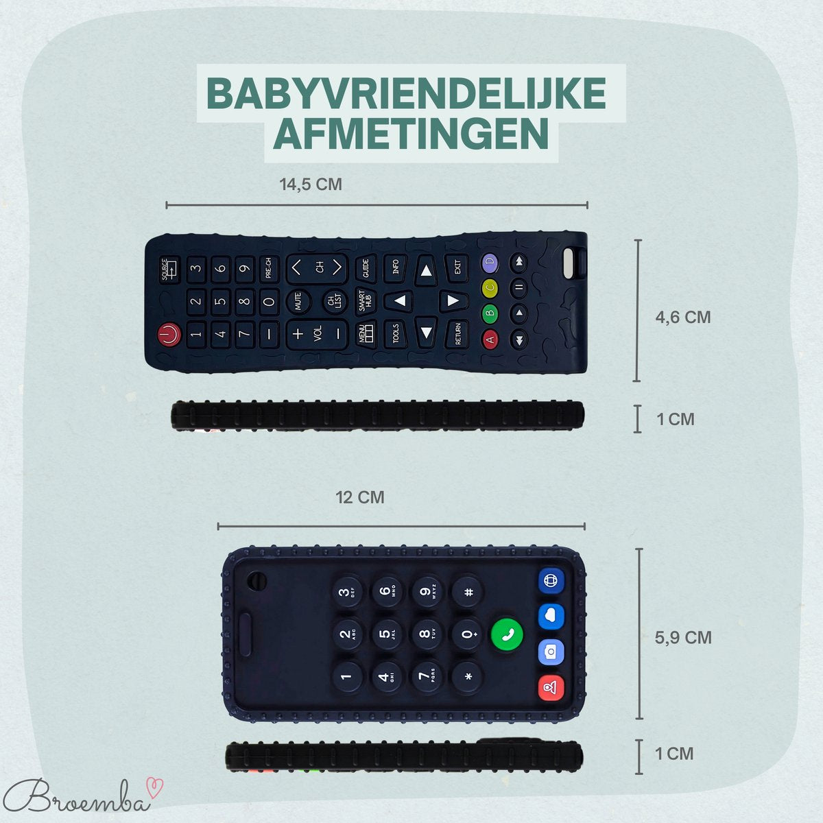 Broemba Baby Telefoon & Afstandsbediening - Bijtringen Siliconen