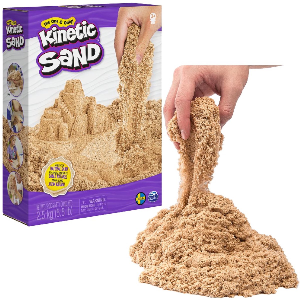 Kinetic Sand Natuurlijk Bruin Zand - 2,5 kg voor Creatief Spel