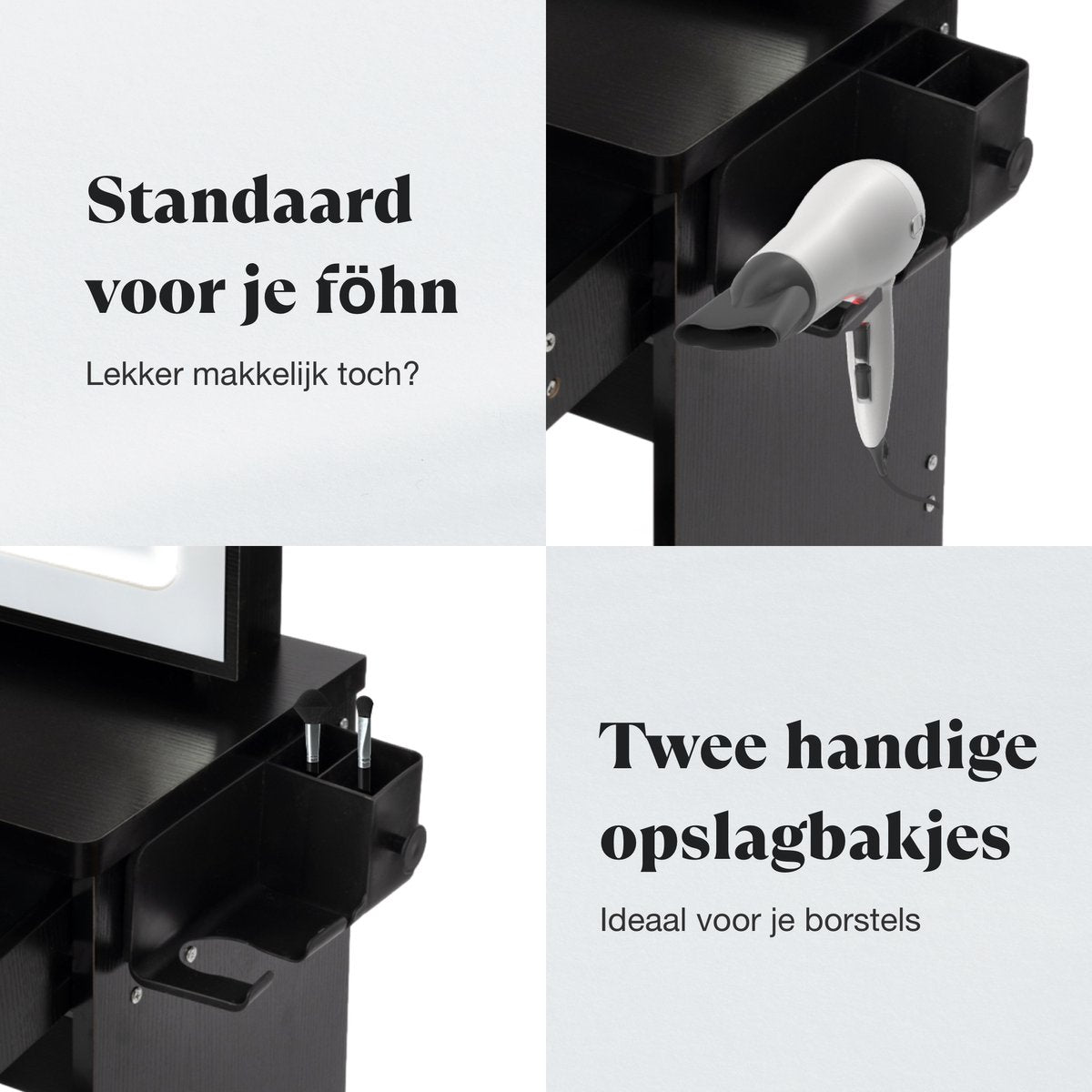 Tutabelle Wit Kaptafel met Spiegel en Stoel