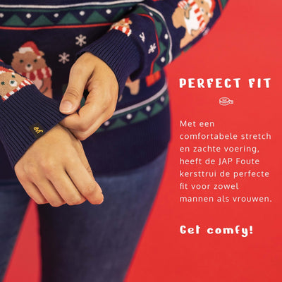 JAP Kersttrui Ugly Christmas Beer Cadeau Unisex M - Donkerblauw