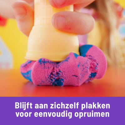 Kinetic Sand IJsset met 396g Blauw, Roze en Wit Zand