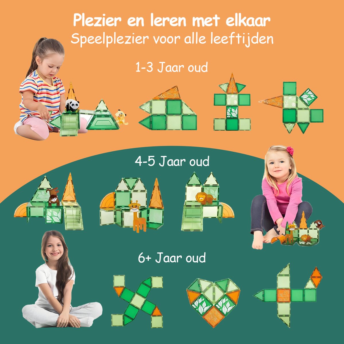 Olvy Magnetische Bouwstenen Montessori - 50 stuks