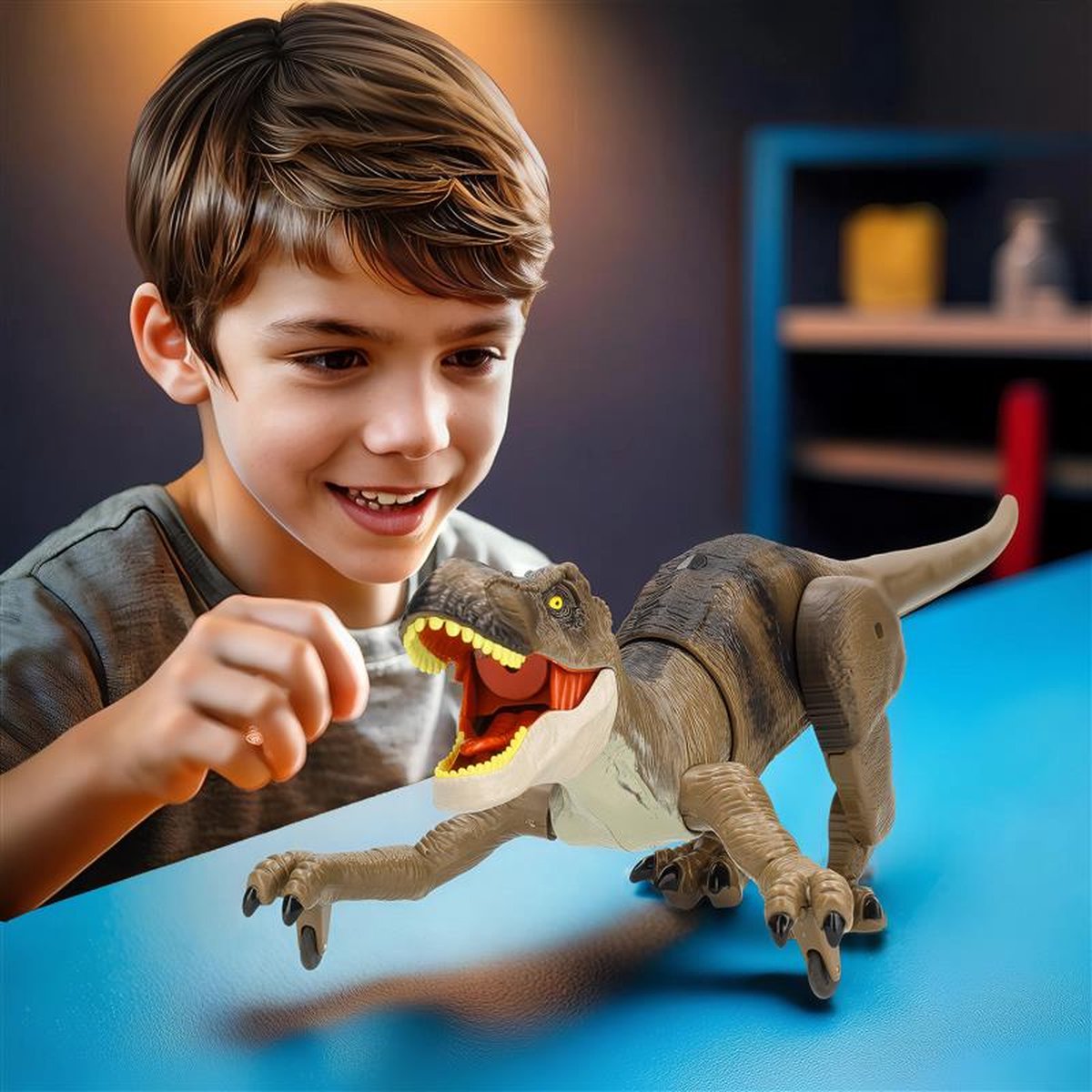 Silvergear RC Dino T-Rex Auto met Rook, Licht en Geluid