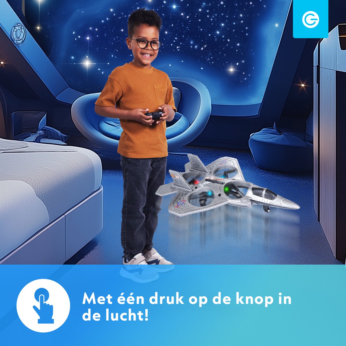 Silvergear Kindvriendelijke RC Drone - Grijs