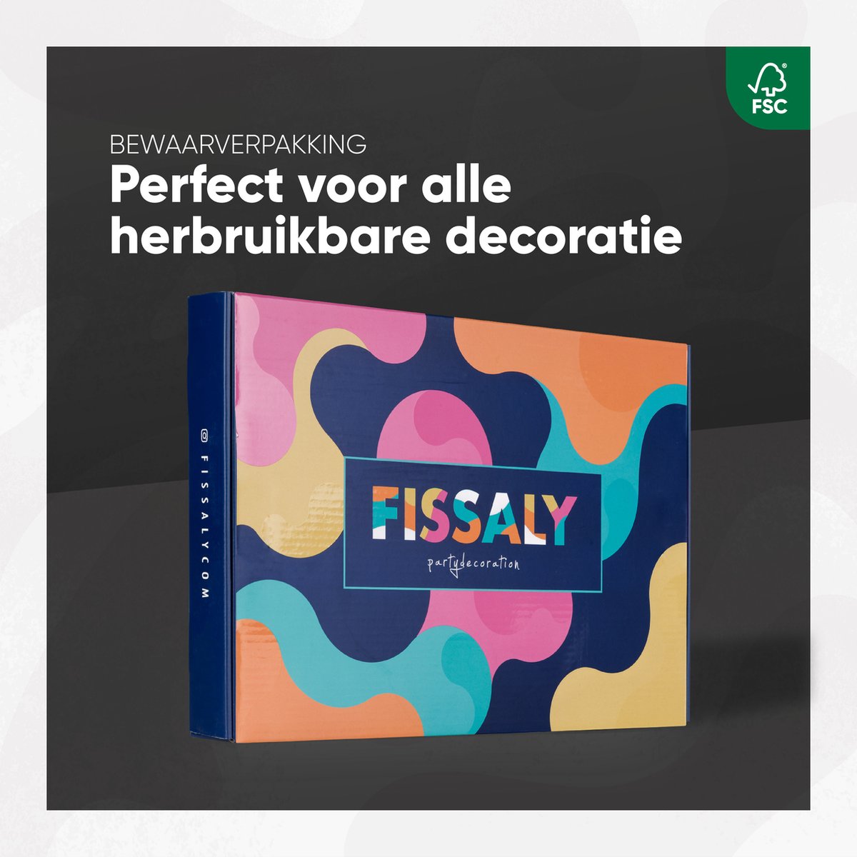 Fissaly Feestdecoratieset Goud, Zwart & Wit - 76 Stuks