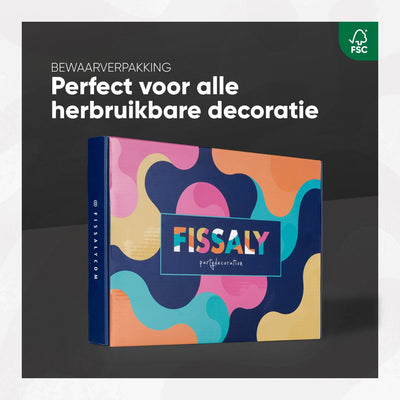 Fissaly Feestdecoratieset Goud, Zwart & Wit - 76 Stuks
