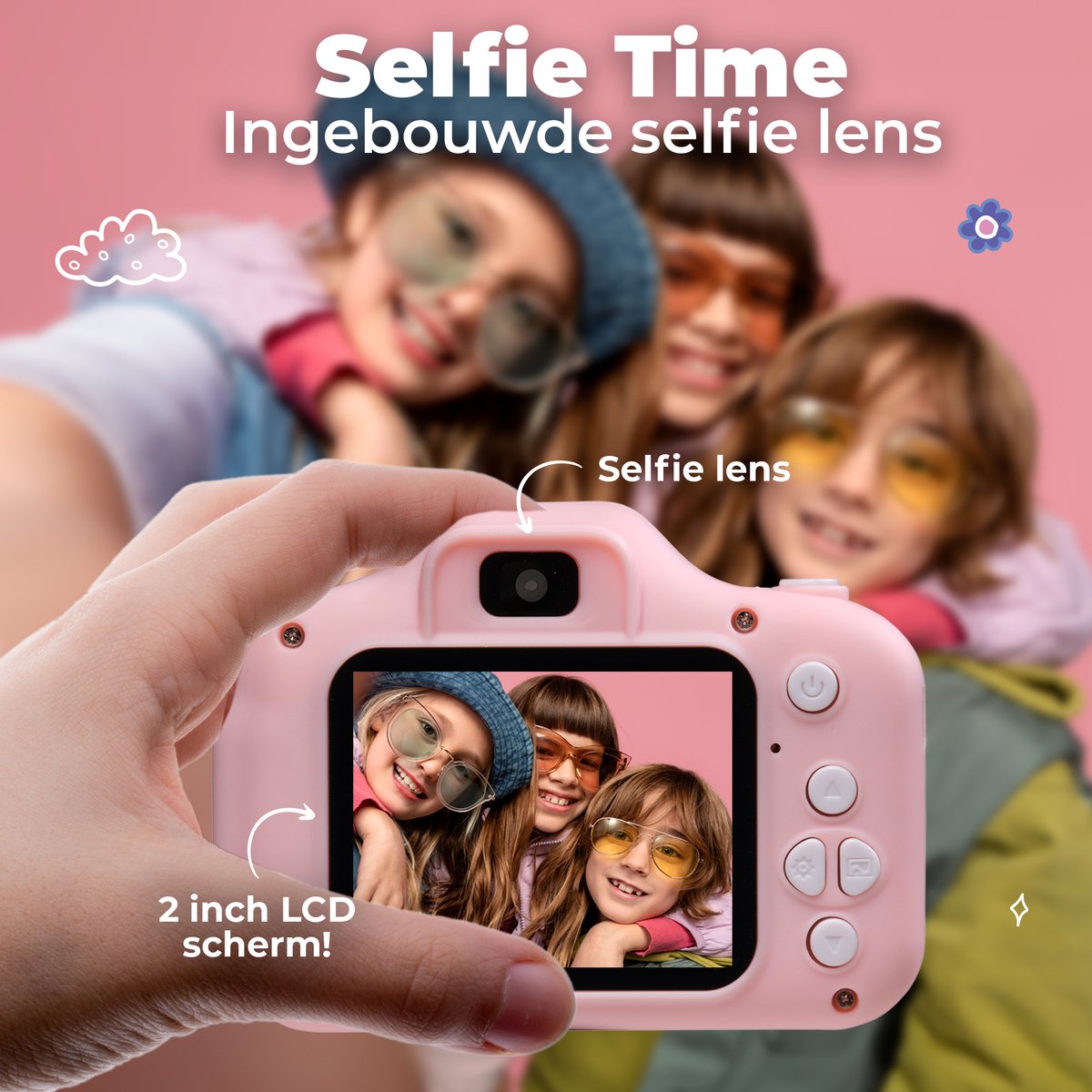 Denver Kinder Selfiecamera 2-in-1 40MP Full HD - KCA1340 - Roze